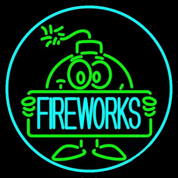 Fire Works Here Neon Sign